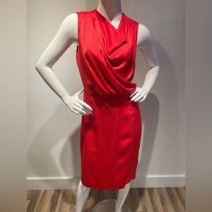 Beautiful drape midi red dress